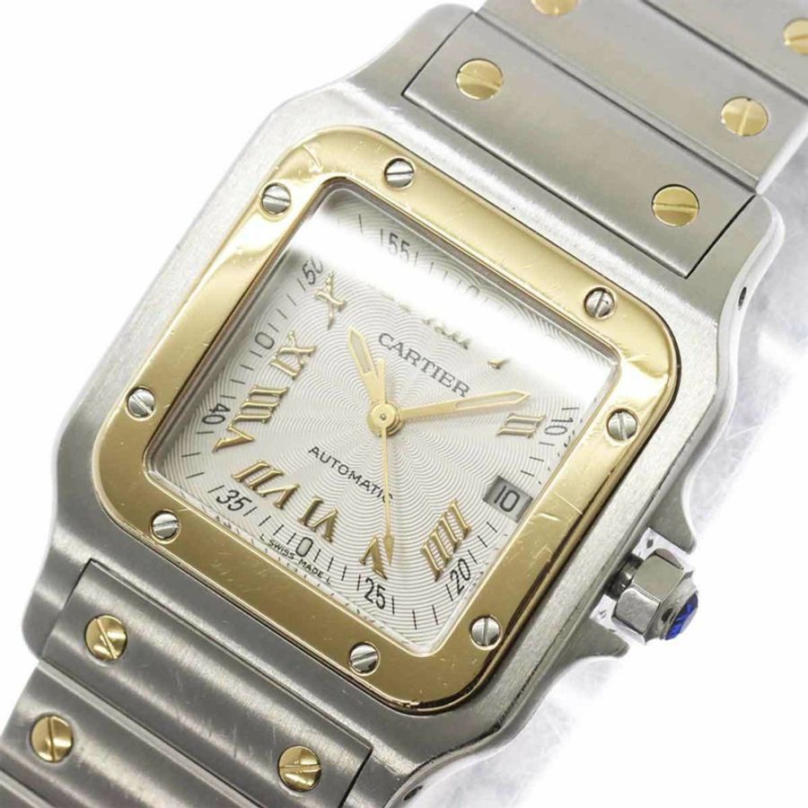 卡地亞 Santos Galbee LM 雙色 W20041C4 男士腕錶,18K 黃金材質,自動上鍊機芯-7
