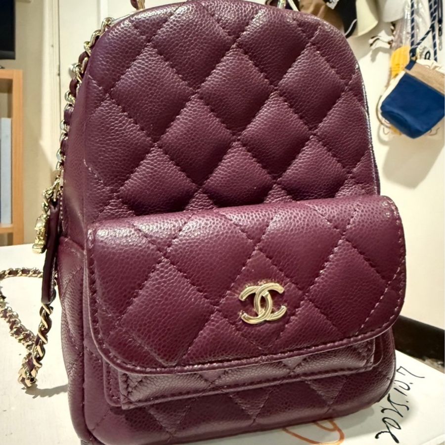 瑞奇二手精品 Chanel 小後背包 近全新全配-1