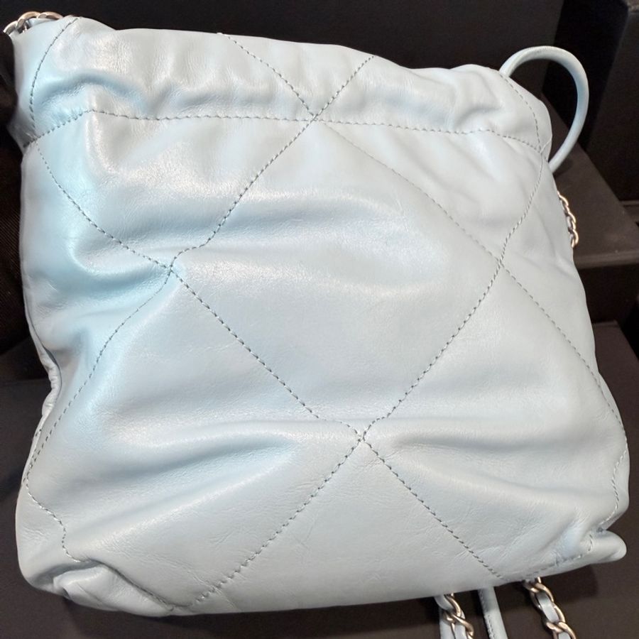 CHANEL✨22bag mini垃圾袋Hobo 購物袋 水藍/寶寶藍-20