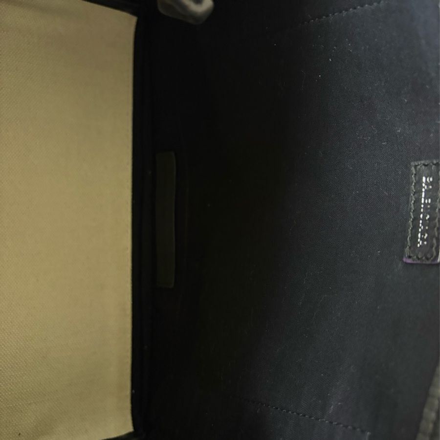Balenciaga Navy Cabas S 黑白 帆布托特包 附子包 吊牌完整-16