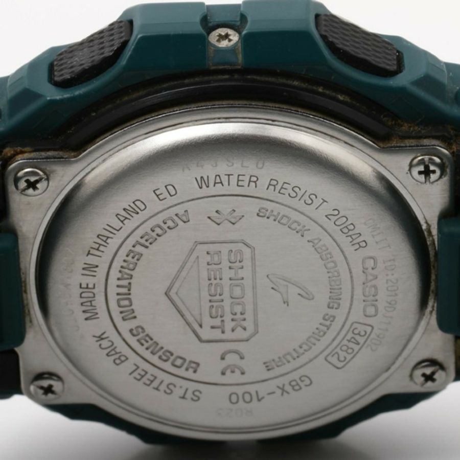卡西歐 G-SHOCK GLIDE GBX100 系列黑色綠色樹脂/不鏽鋼男士數位手錶-3