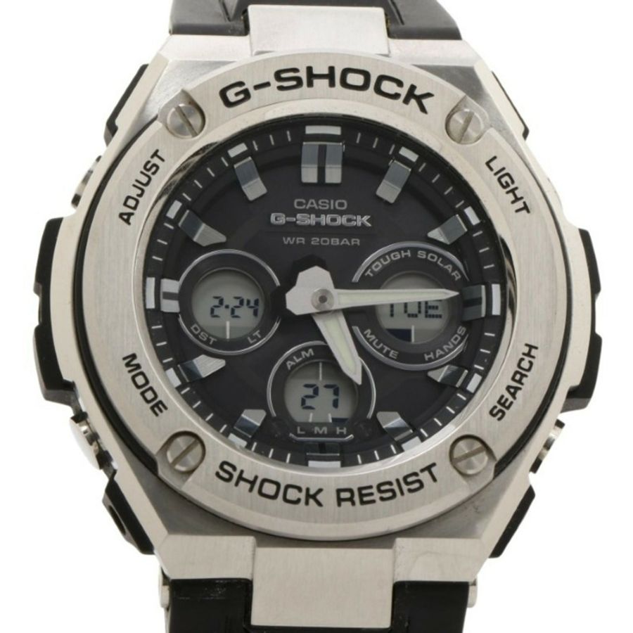卡西歐 G-SHOCK GSTEEL GSTS3101A 黑色銀色樹脂/不鏽鋼男士手錶-0