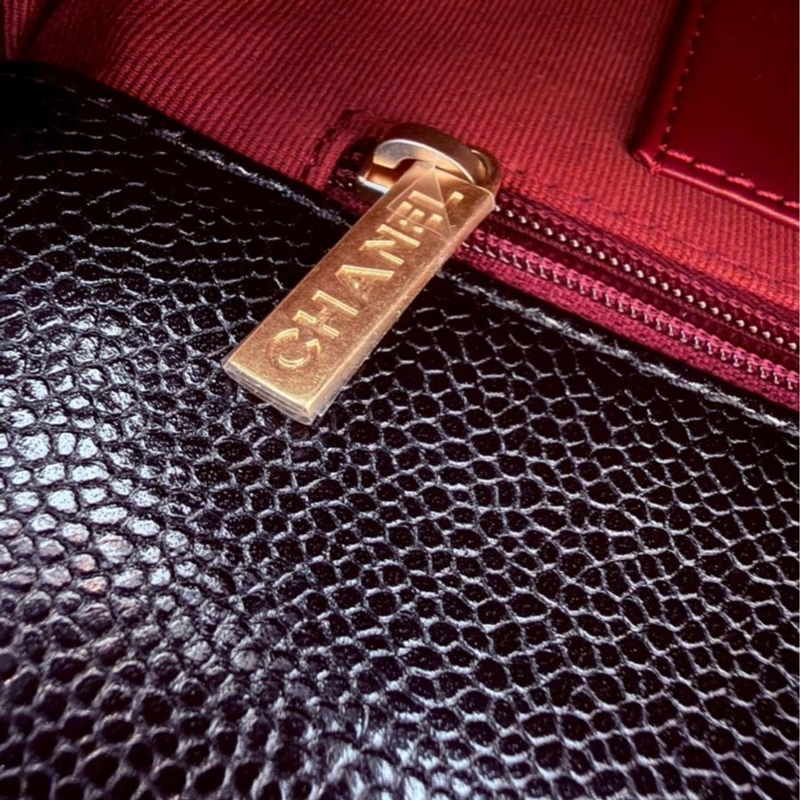 Chanel✨2024K復古金幣皮穿鏈條黑金荔枝皮金幣CF23 中號 晶片款-18