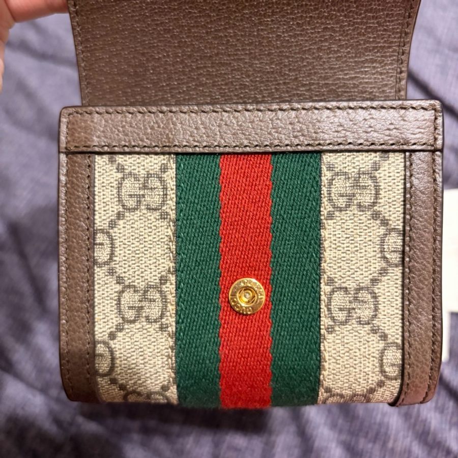 GUCCI 經典 Ophidia GG系列短夾 598662 兩折短夾 經典款 有零錢拉鍊層-5