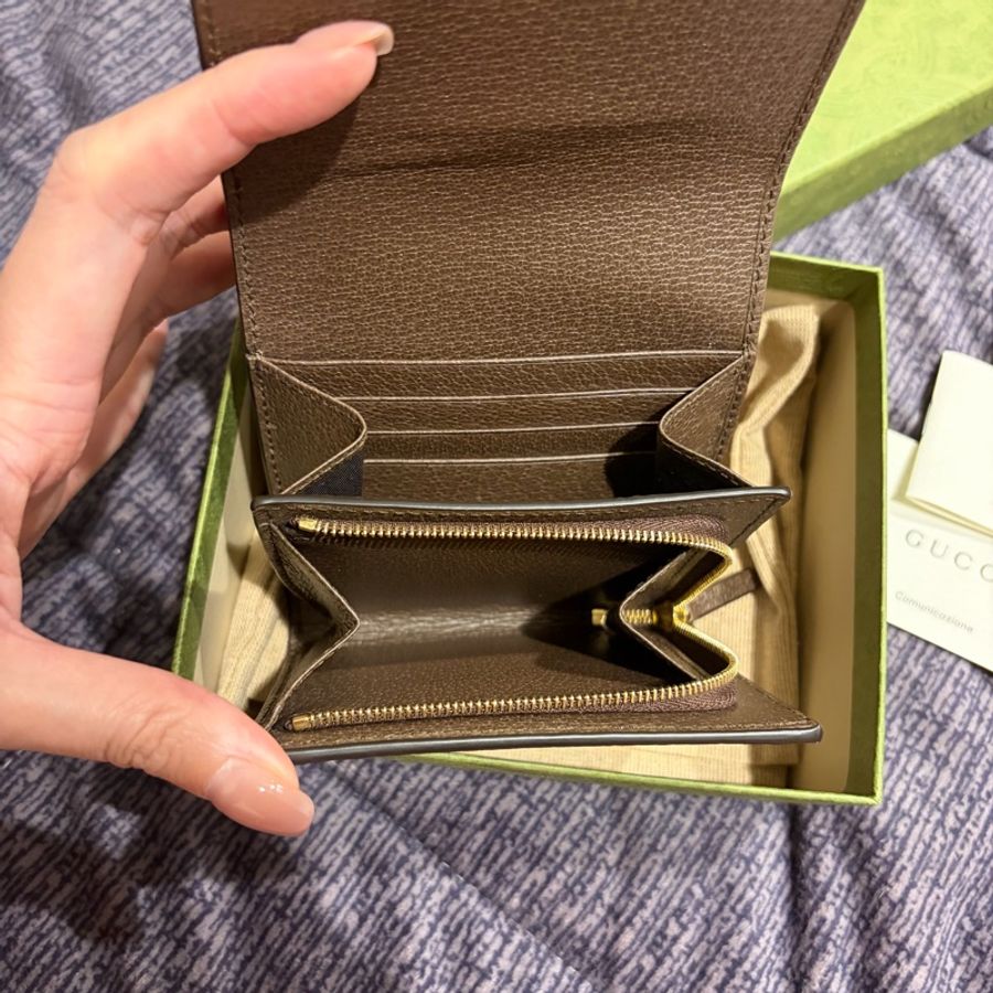GUCCI 經典 Ophidia GG系列短夾 598662 兩折短夾 經典款 有零錢拉鍊層-7