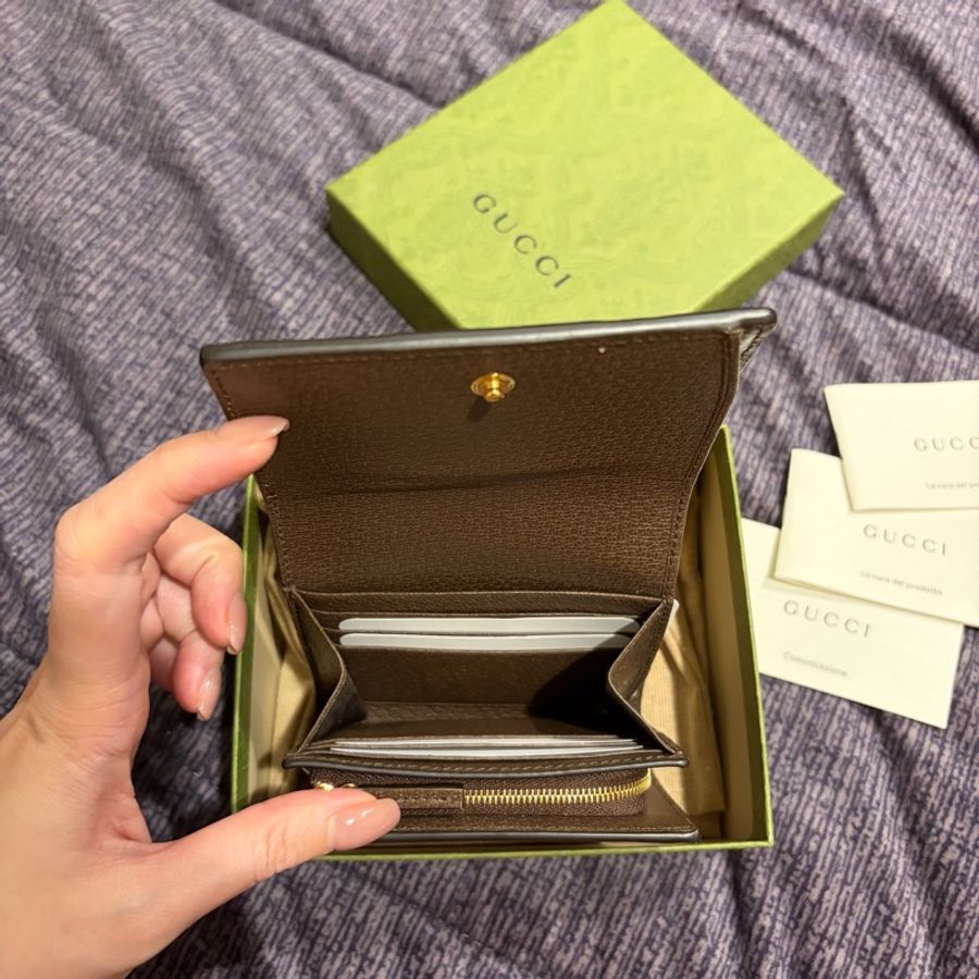 GUCCI 經典 Ophidia GG系列短夾 598662 兩折短夾 經典款 有零錢拉鍊層-8