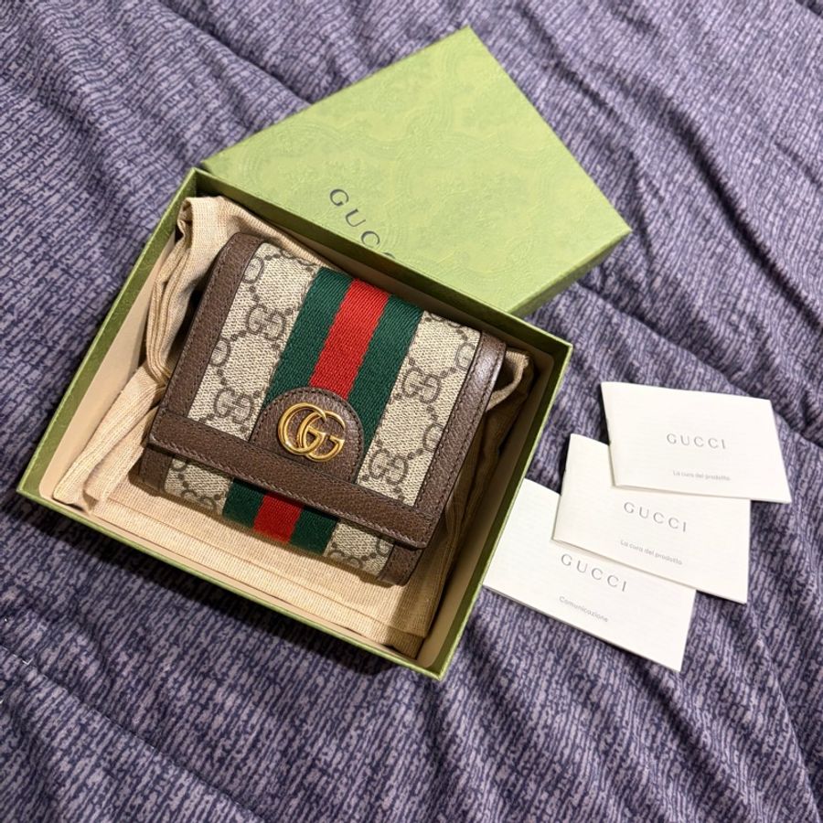 GUCCI 經典 Ophidia GG系列短夾 598662 兩折短夾 經典款 有零錢拉鍊層-11