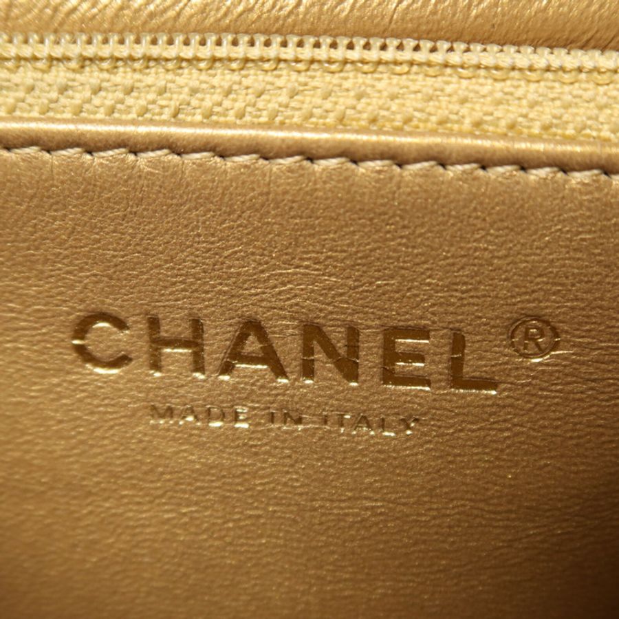 CHANEL 羊皮皮革Chain Shoulder金扣鏈帶肩背袋-5
