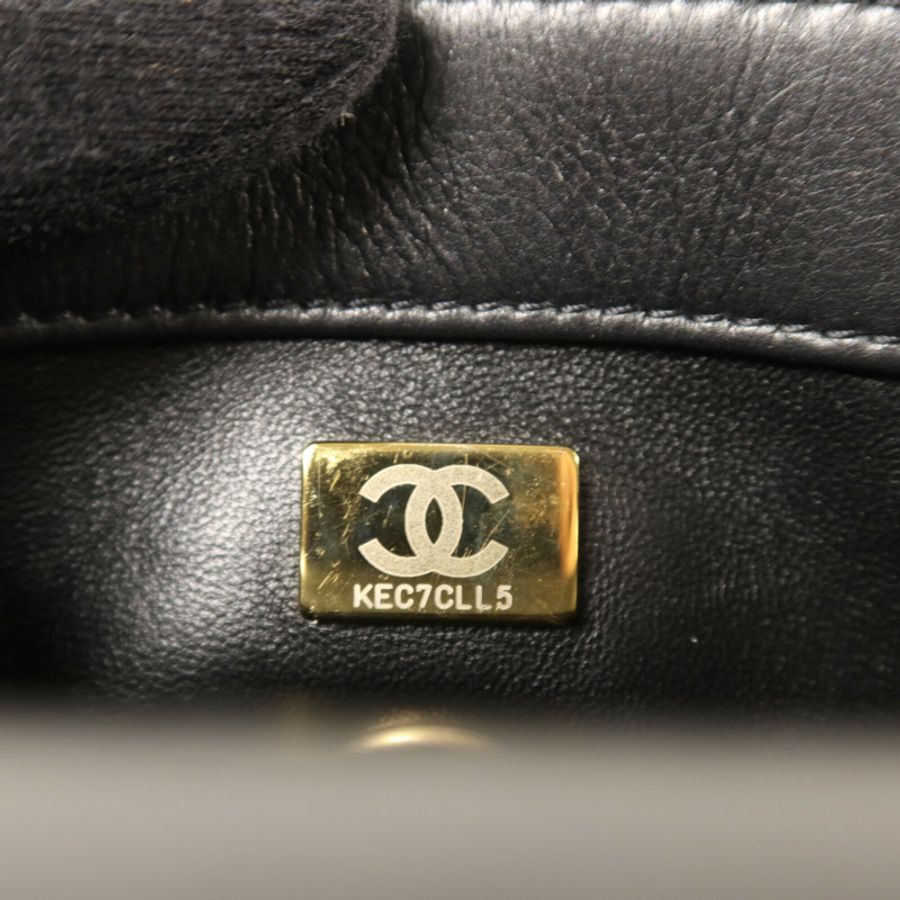CHANEL 牛皮皮革Coco Handle Mini金扣鏈帶手挽肩背兩用袋-6