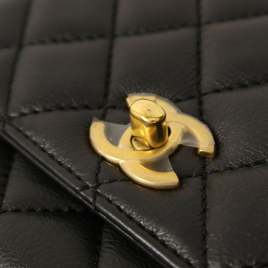 CHANEL 牛皮皮革Coco Handle Mini金扣鏈帶手挽肩背兩用袋-9