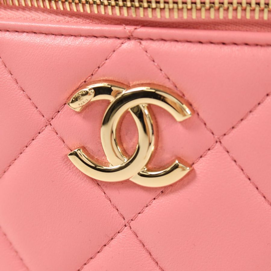 CHANEL 羊皮皮革Trendy CC Vantiy Case金扣鏈帶手挽肩背兩用袋-10
