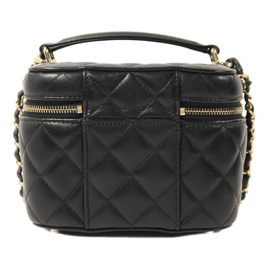 CHANEL 羊皮皮革Vanity Case金扣鏈帶手挽肩背兩用袋-1