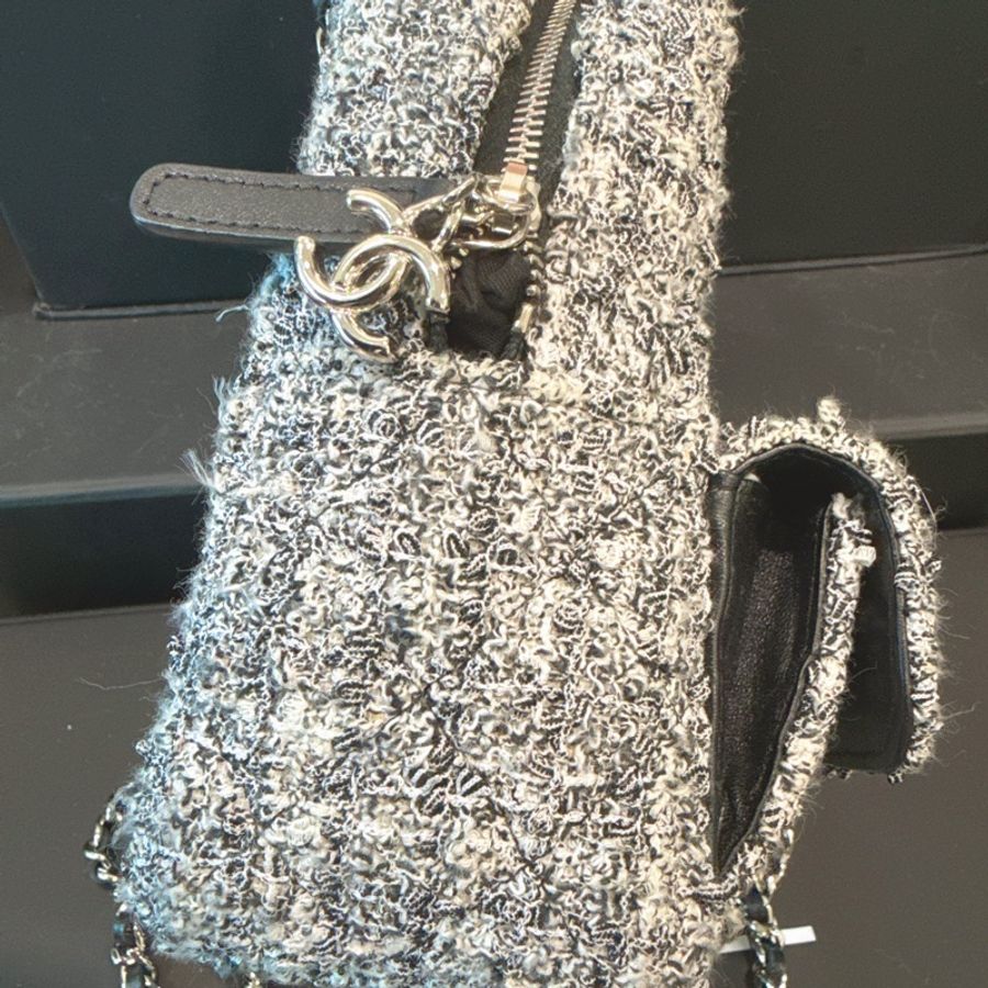 Chanel✨2024 粗花呢雙肩包mini小書包-3