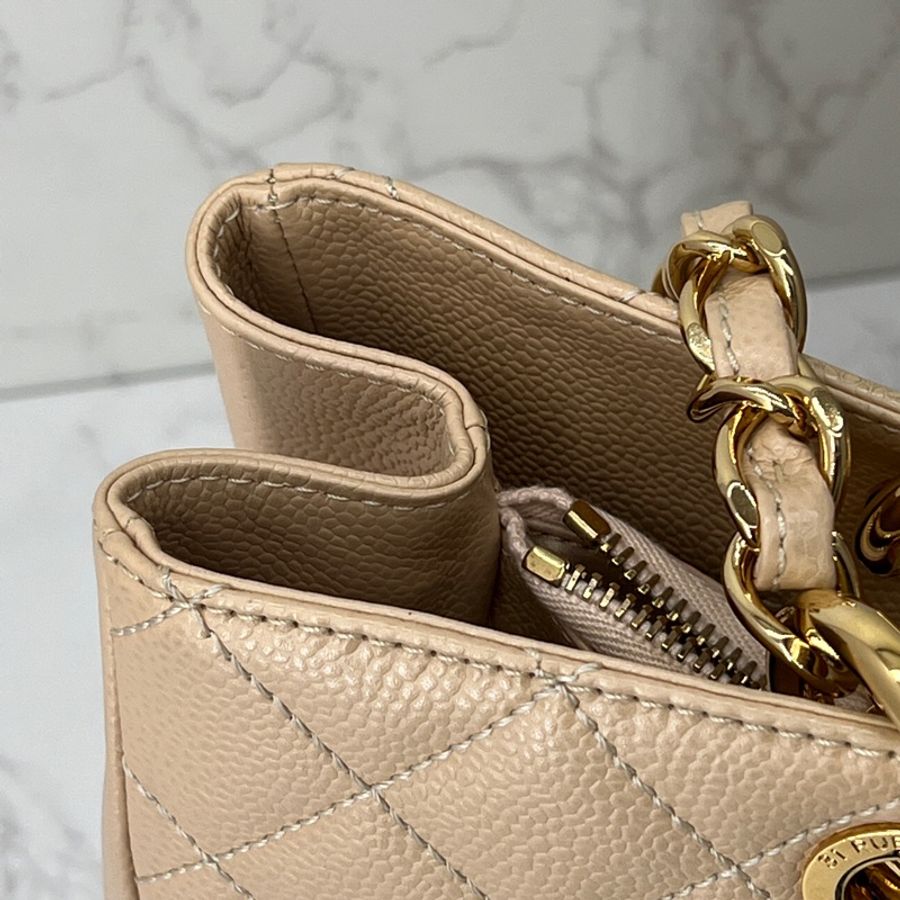 香緹國際精品 877 Chanel GST Grand Shopping Tote豆腐包 裸色超質感 包況好-4