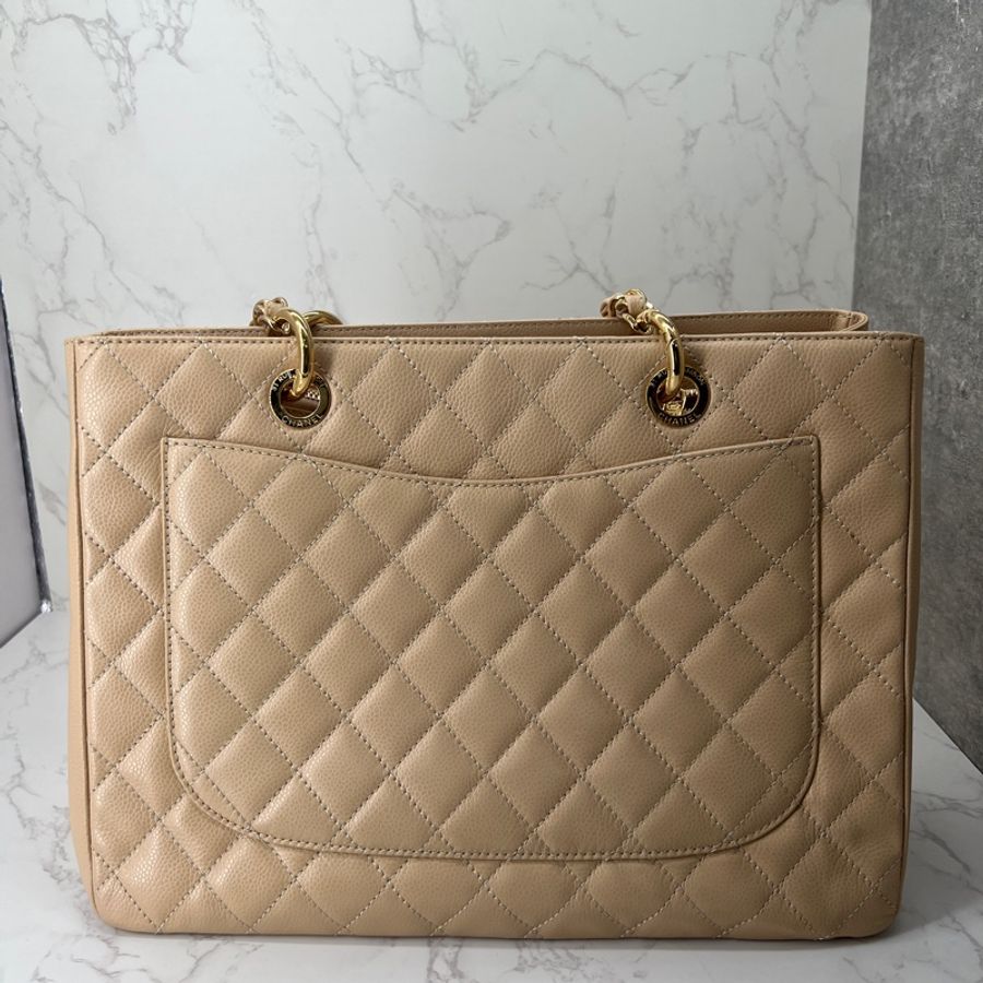 香緹國際精品 877 Chanel GST Grand Shopping Tote豆腐包 裸色超質感 包況好-8