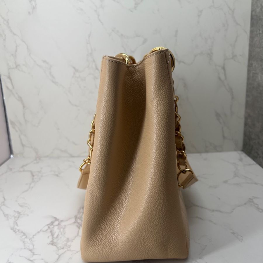 香緹國際精品 877 Chanel GST Grand Shopping Tote豆腐包 裸色超質感 包況好-9
