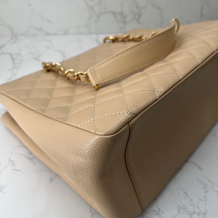 香緹國際精品 877 Chanel GST Grand Shopping Tote豆腐包 裸色超質感 包況好-18