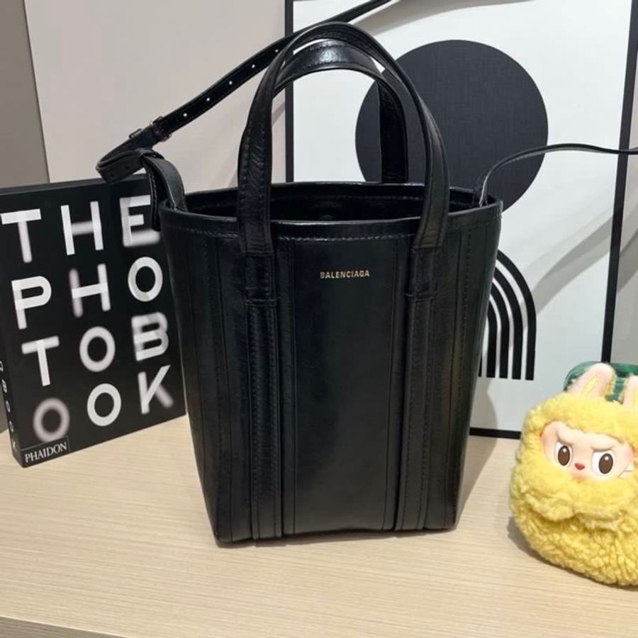 Balenciaga Shoulder Tote Bag Black-5