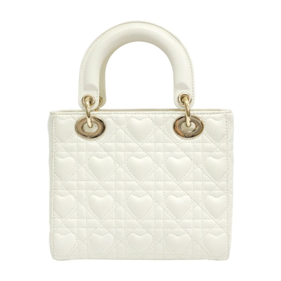 Lady Dior Small 兩用包 情人節限定 米白色 羊皮【Dior 迪奧 】 M0538ONGH-1