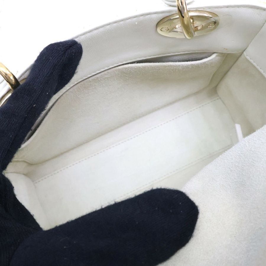 Lady Dior Small 兩用包 情人節限定 米白色 羊皮【Dior 迪奧 】 M0538ONGH-4