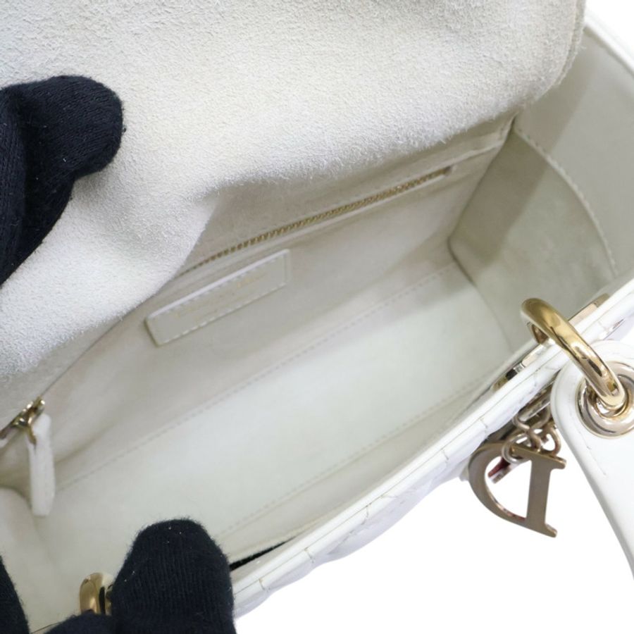 Lady Dior Small 兩用包 情人節限定 米白色 羊皮【Dior 迪奧 】 M0538ONGH-7