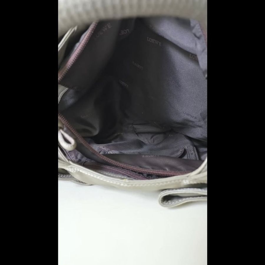 【LA LUNE】絕版中古包 Loewe灰色納帕雲朵包 側背包 單肩包 二手包 腋下包 古董包-4