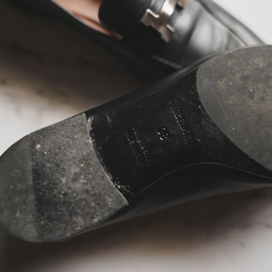 HERMES Paris loafer H樂福鞋 (黑/銀)-3