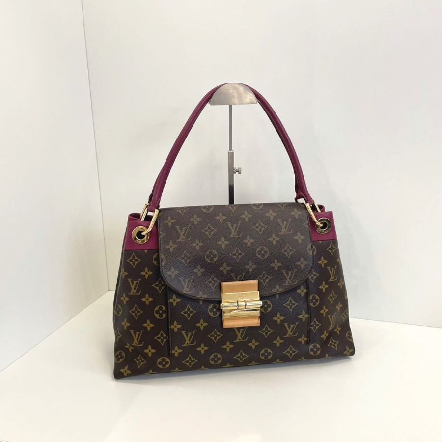 LV olympe系列老花拼皮 腋下包 38.5*14*25cm 98新配件塵袋-2