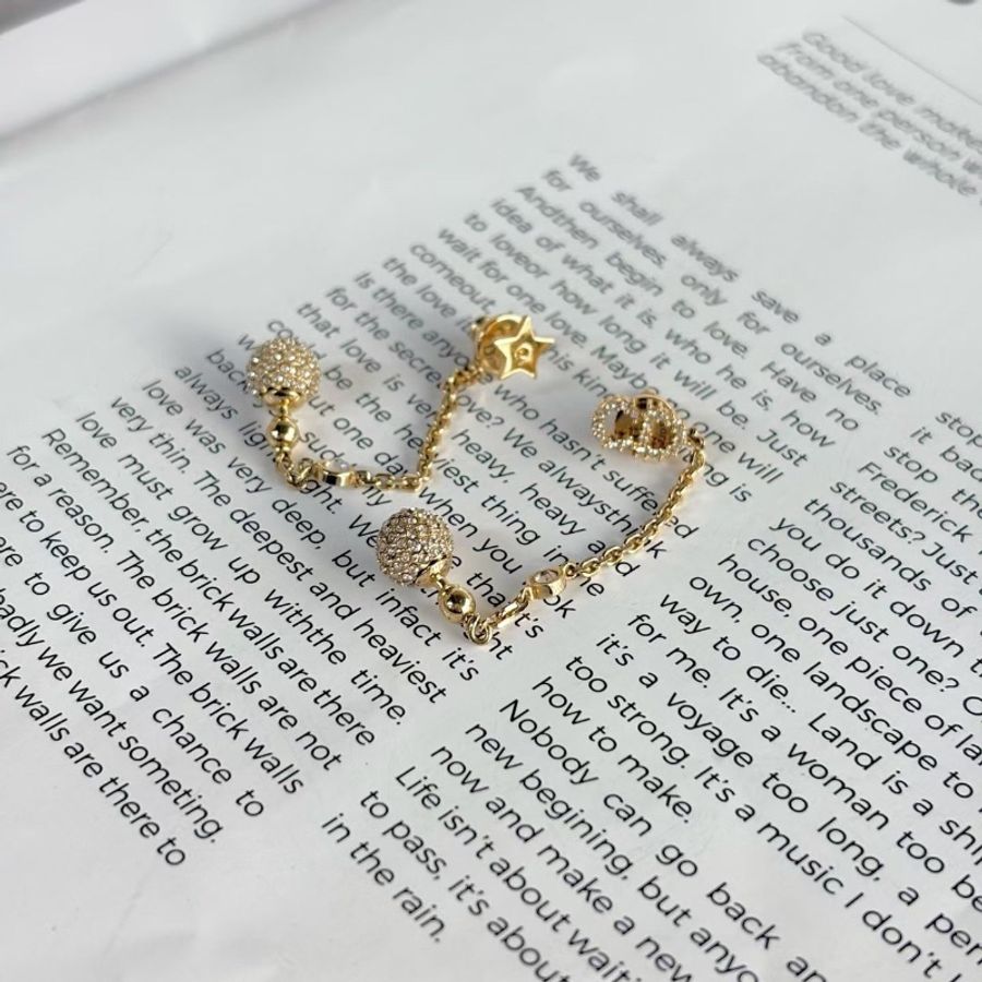 Dior La petite Tribale滿鑽CD星星字母 墜長6cm 98新配件塵袋-5