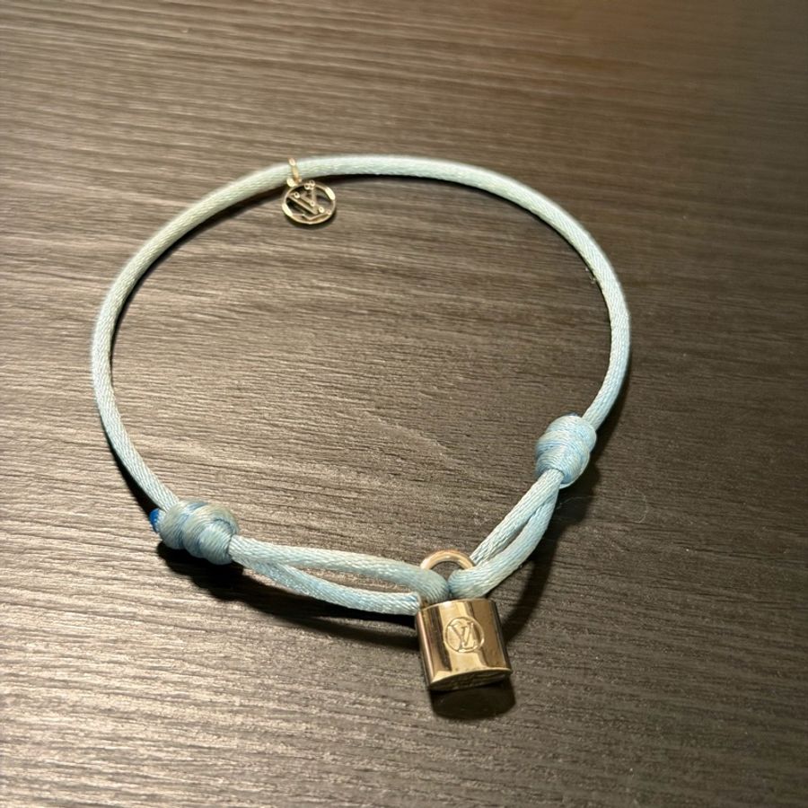 LV sliver locket純銀手鏈-5