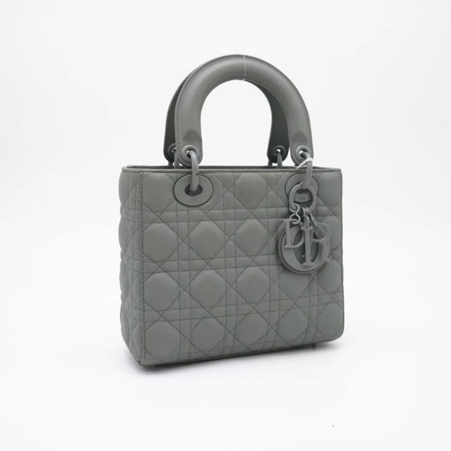 DIOR 磨砂灰 SOGREY 四格 徽章肩帶 黛妃包清冷磨砂灰20*18*8 98新配件肩帶 徽章 塵袋-6