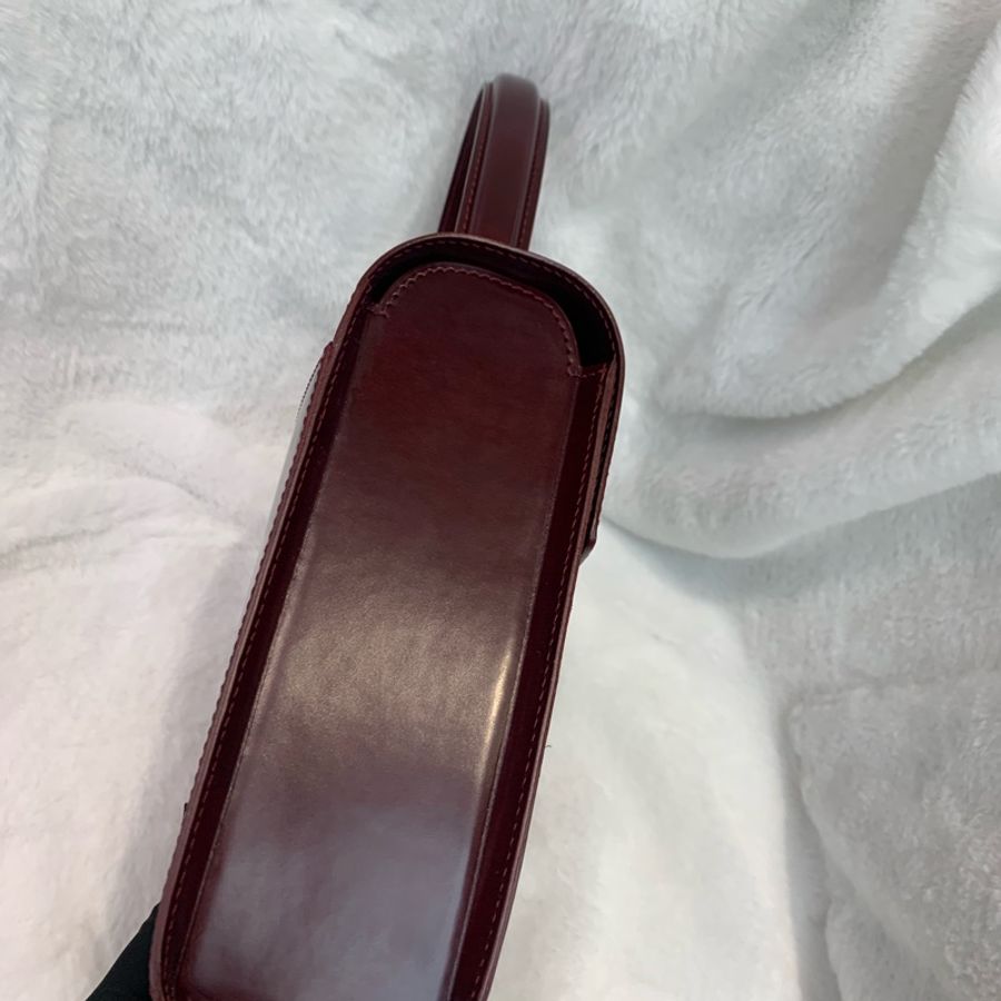 CARTIER 棗紅色大C銀扣2way xc016-3