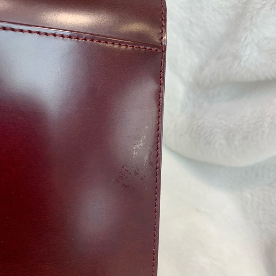 CARTIER 棗紅色大C銀扣2way xc016-10