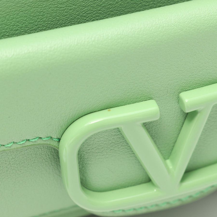 Valentino Garavani V logo 2Way 肩背包,綠色皮革,二手女款-5