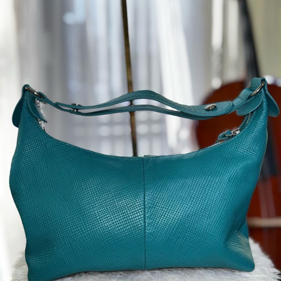 🌸Longchamp 藍綠色/綠松石色 |弧形肩背包(hobo bag)-4