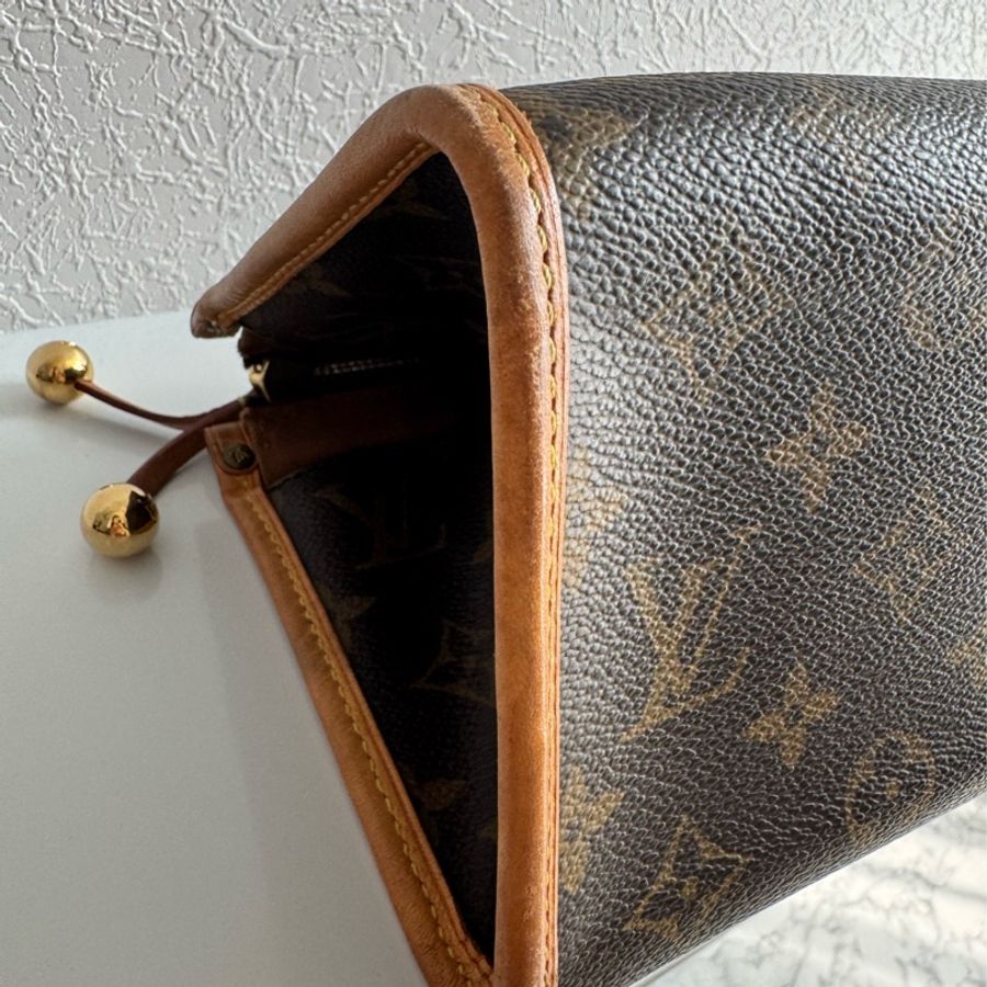 LV花紋橫式雙珠金球手提包👜-9