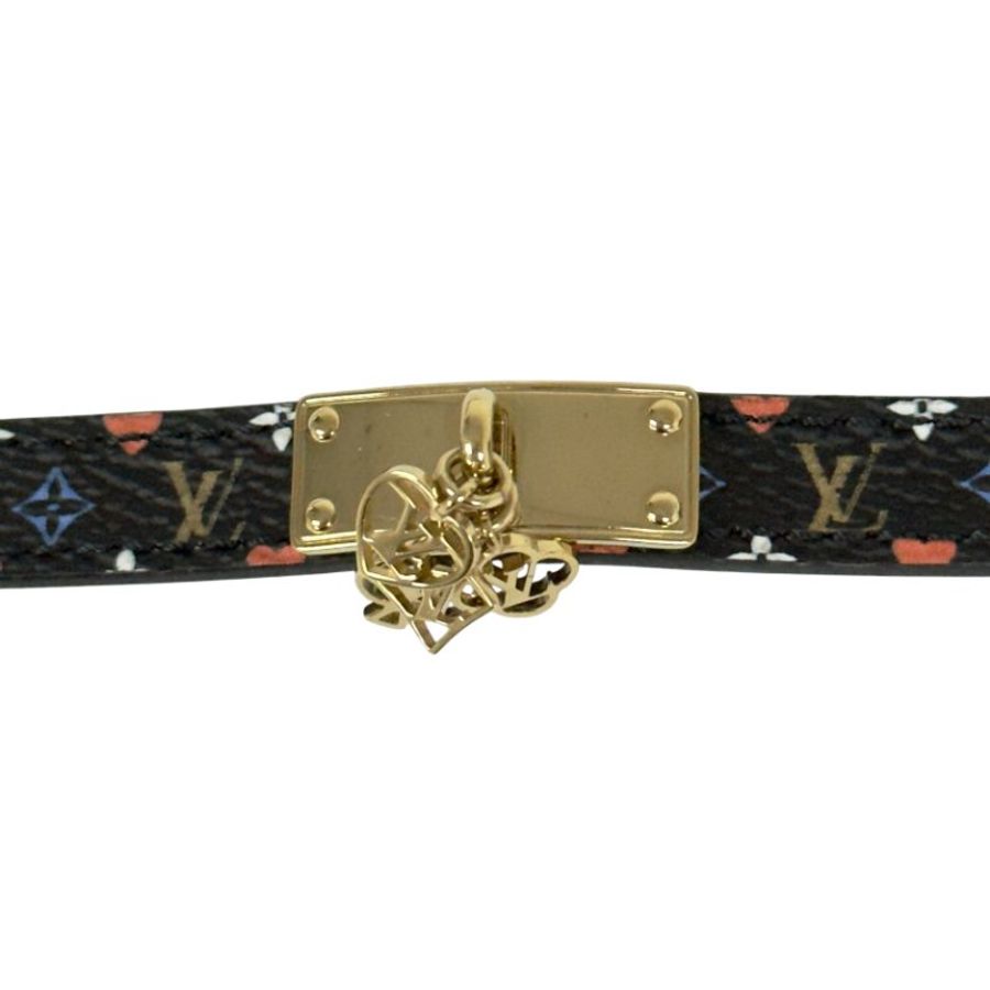 LOUIS VUITTON Game on 黑彩老花 吊墜 手帶-10
