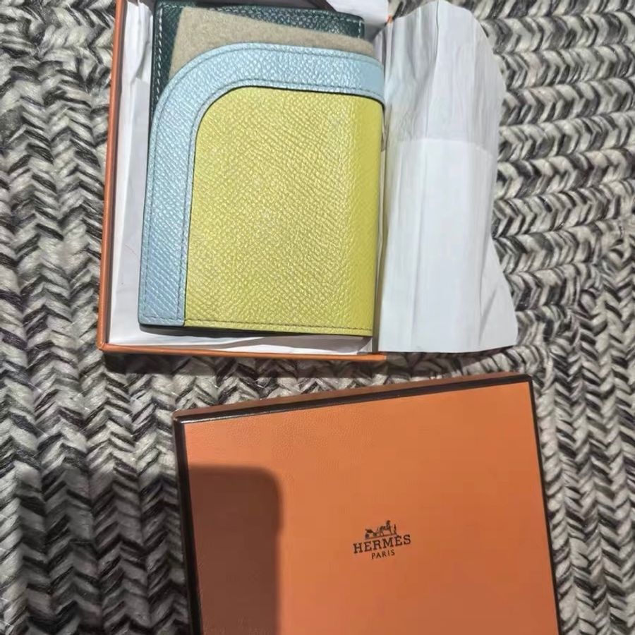 極新 愛馬仕 Hermès Camille 拼色卡包零錢包|清新撞色款|附盒-1