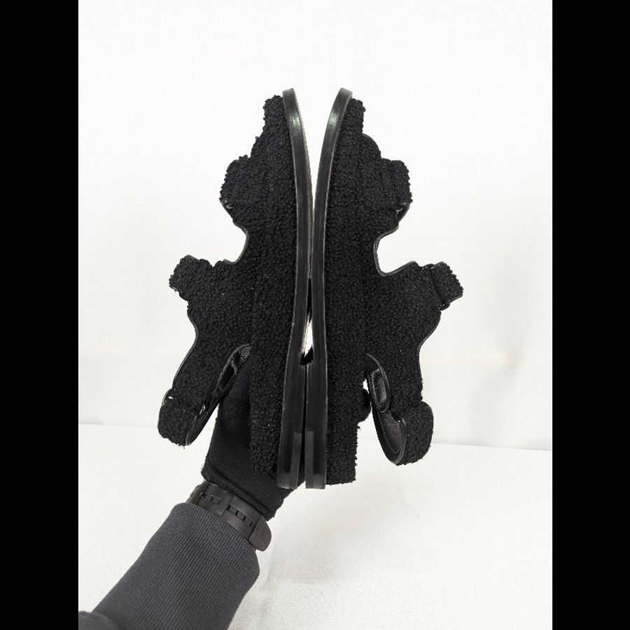 莉亞精品♡Chanel 毛呢魔鬼氈涼拖鞋 尺碼37.5 二手美鞋-6