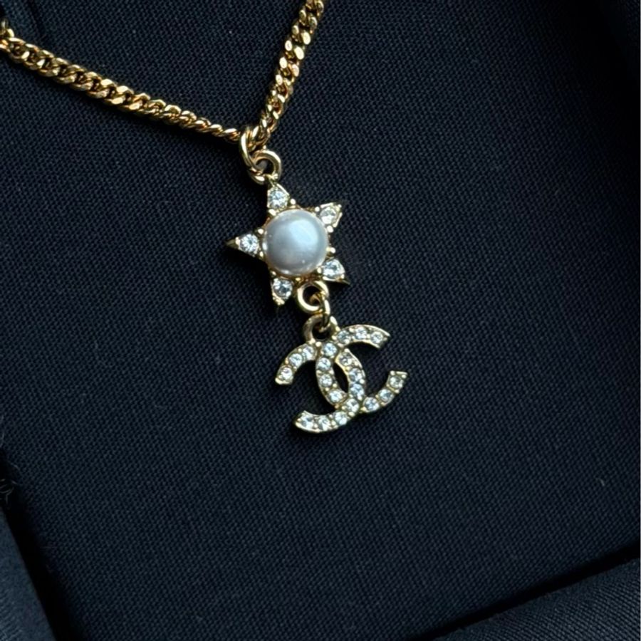 Chanel 24C 金色星星珍珠項鏈-9