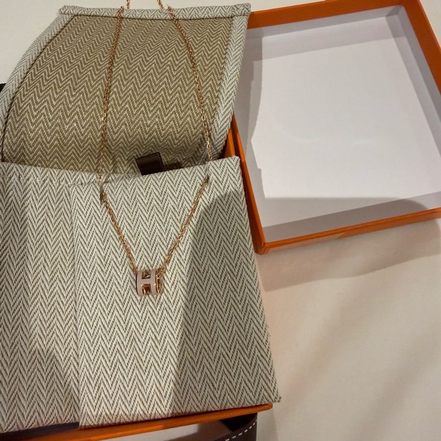 💖Hermes mini pop h 項鍊💖 粉杏色 玫瑰金 全新-2