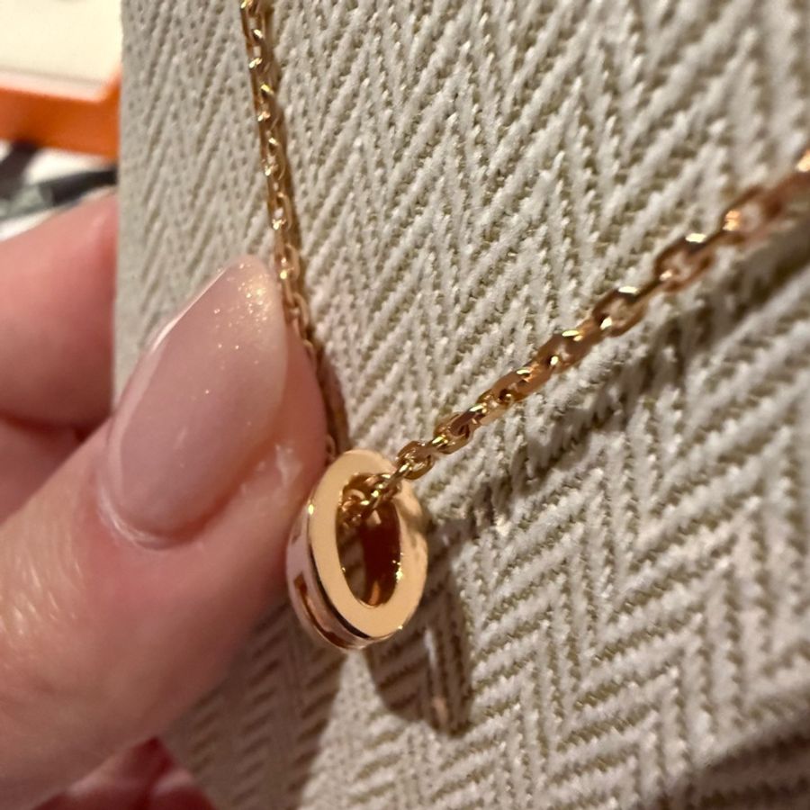 💖Hermes mini pop h 項鍊💖 粉杏色 玫瑰金 全新-4