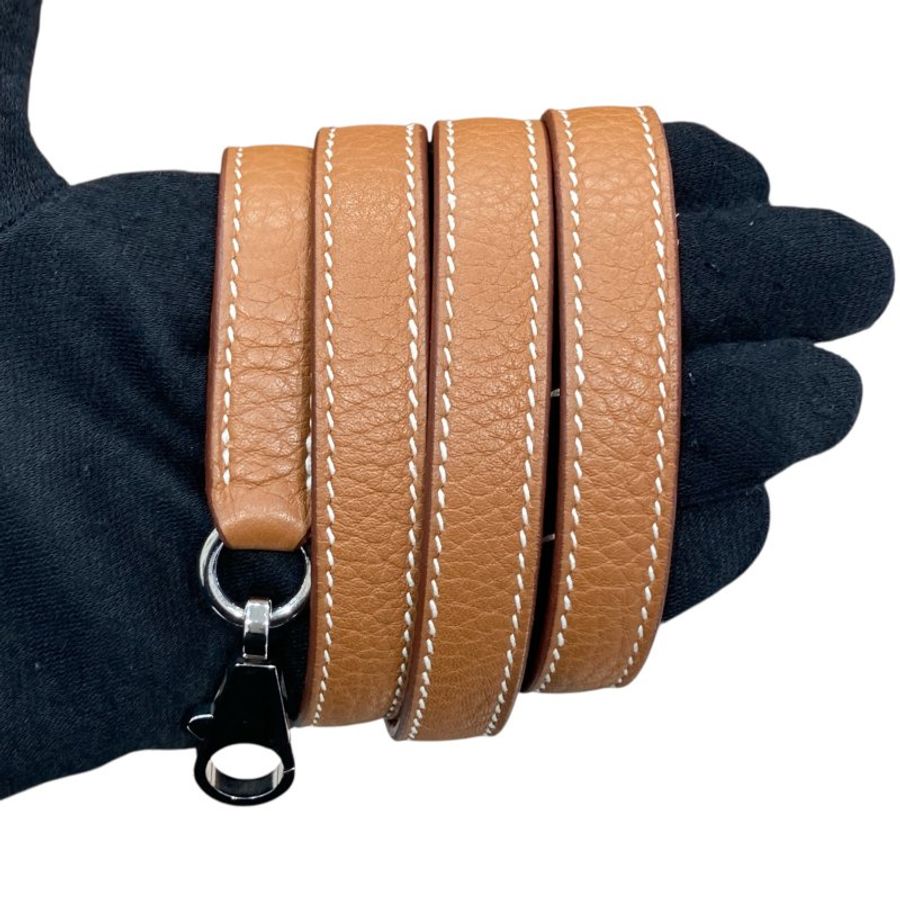 HERMES 愛馬仕 K刻 KELLY28 皮革 金棕色 銀釦-13