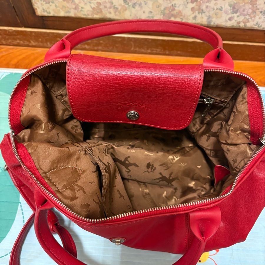 《限時大降價》Longchamp 絕版小羊皮 9成新 尺寸S 唯底部有正常使用痕跡-11