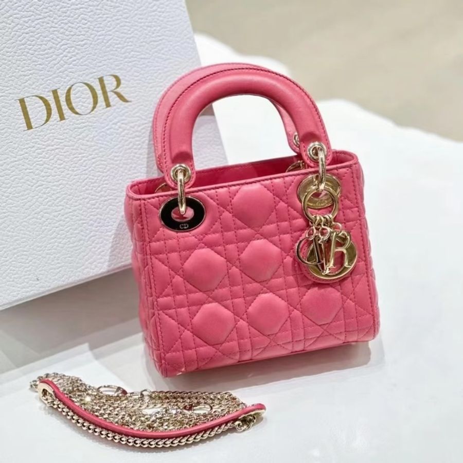超美❤️ Dior #lady #乾燥玫瑰粉 #戴妃包 #三格-4