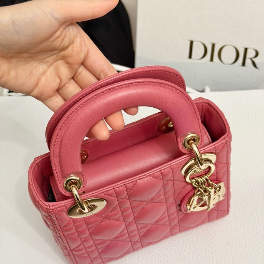超美❤️ Dior #lady #乾燥玫瑰粉 #戴妃包 #三格-6