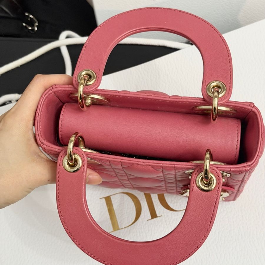 超美❤️ Dior #lady #乾燥玫瑰粉 #戴妃包 #三格-12