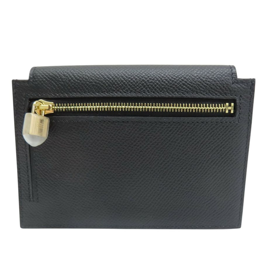 黑色 Epsom牛皮 Kelly Pocket Slim 短夾 Y刻 金釦【HERMES 愛馬仕】 H079001CC89-1