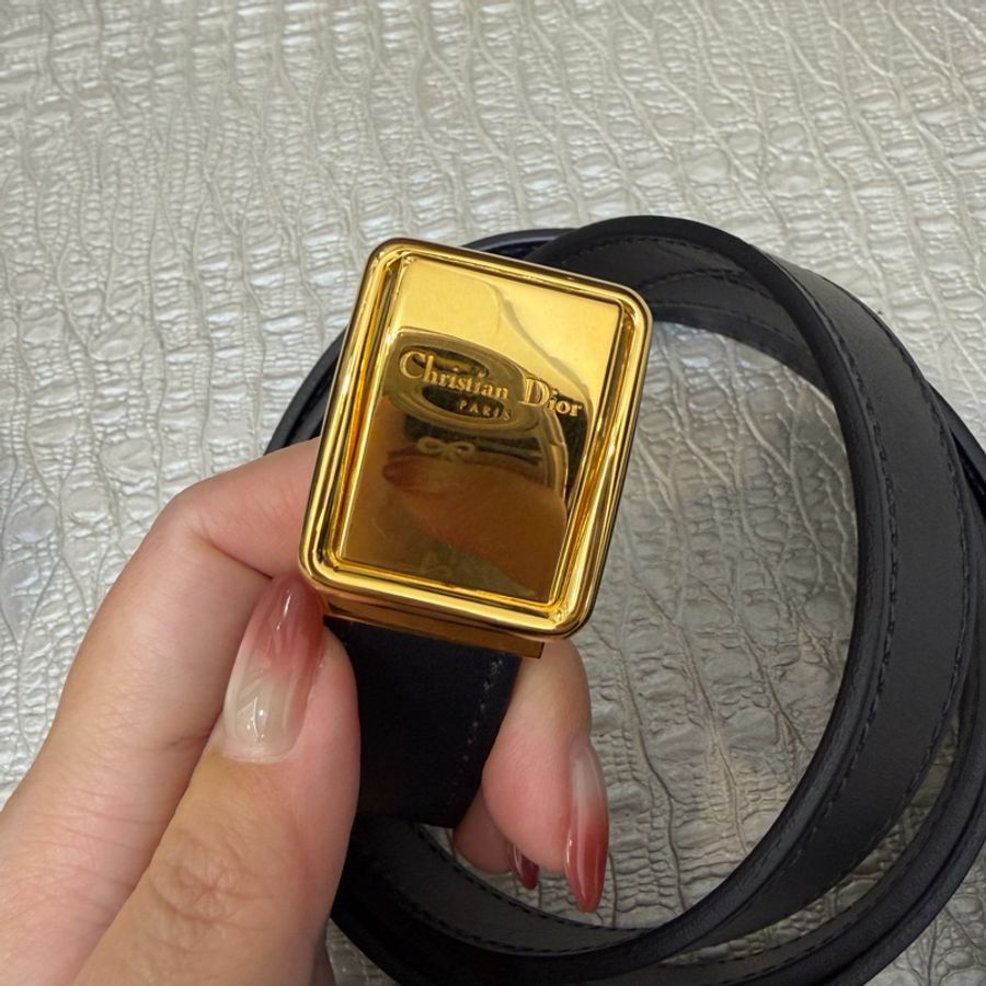 Dior 藍緹花布金釦30 Montaigne 肩斜背包-12