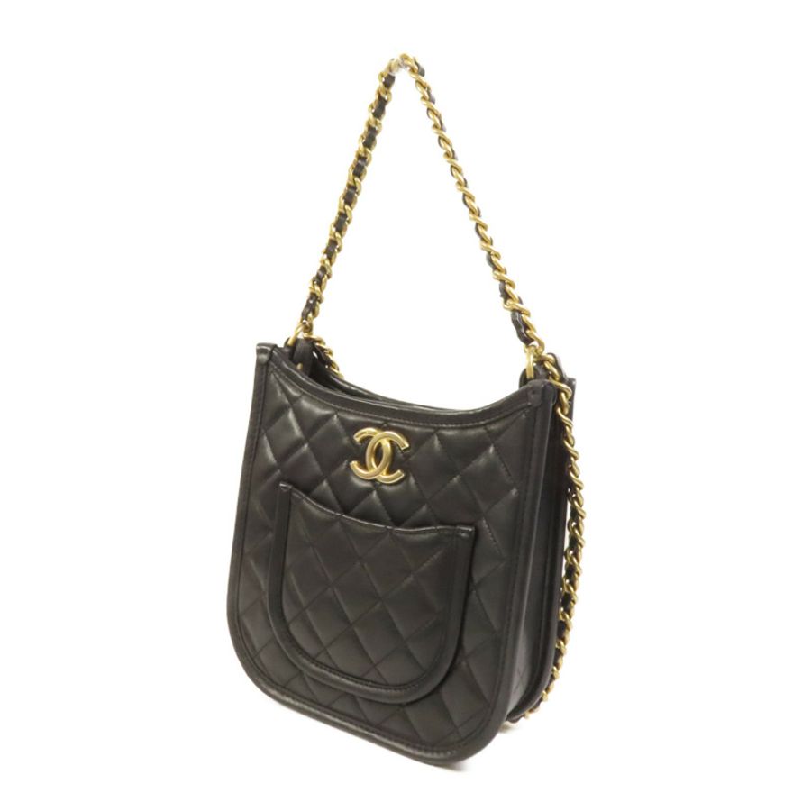 CHANEL 牛皮皮革24S Hobo金扣鏈帶手挽肩背兩用袋-2